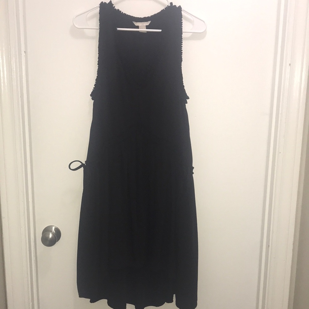 H&M Black Pleated High Low Dress Size 6